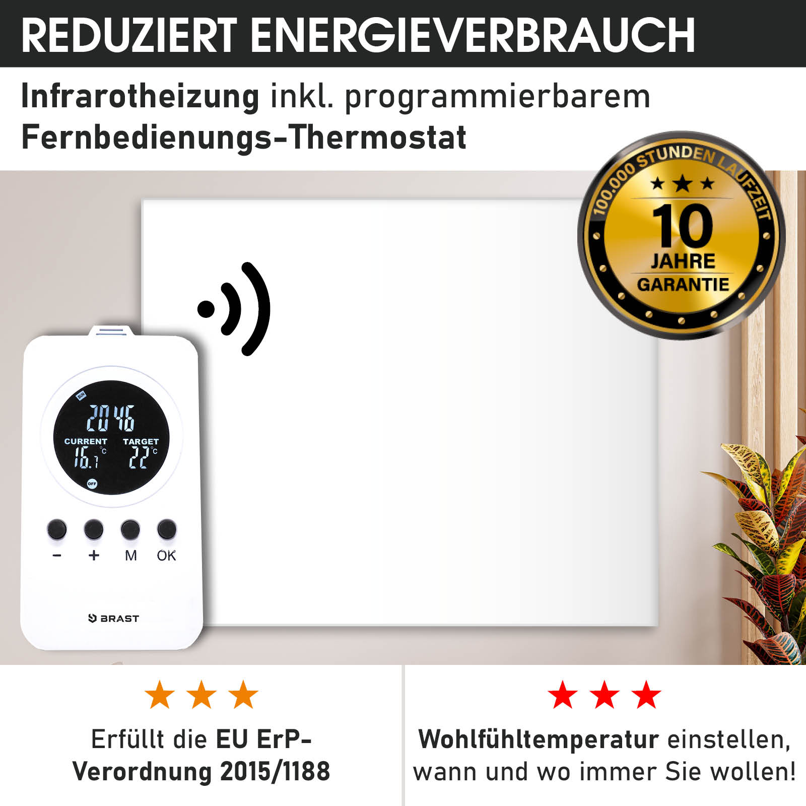 Funk LED Thermostat Steckdose Heizung Infrarotheizung Steuerung
